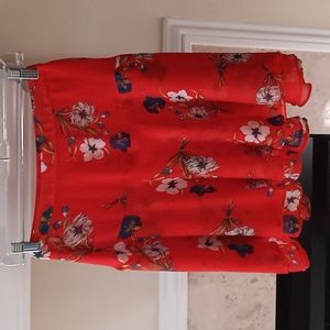 Old Navy red floral print skirt sz 12